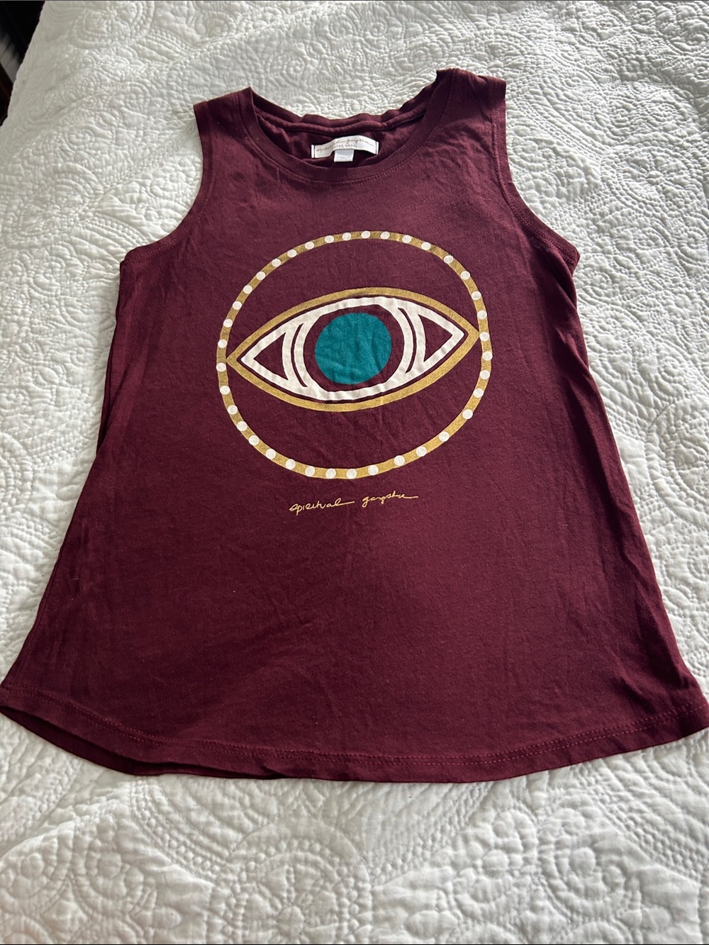 Spiritual Gangster Burgundy Eye Graphic Muscle Tank - Picture 3 of 7
